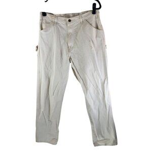 Dickies Mens White Painters Carpenter Pants Hammer Loop & Pockets Size 33x34